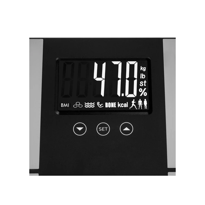 Ruhhy okos személymérleg LCD kijelzővel, BMI, testösszetétel mérés