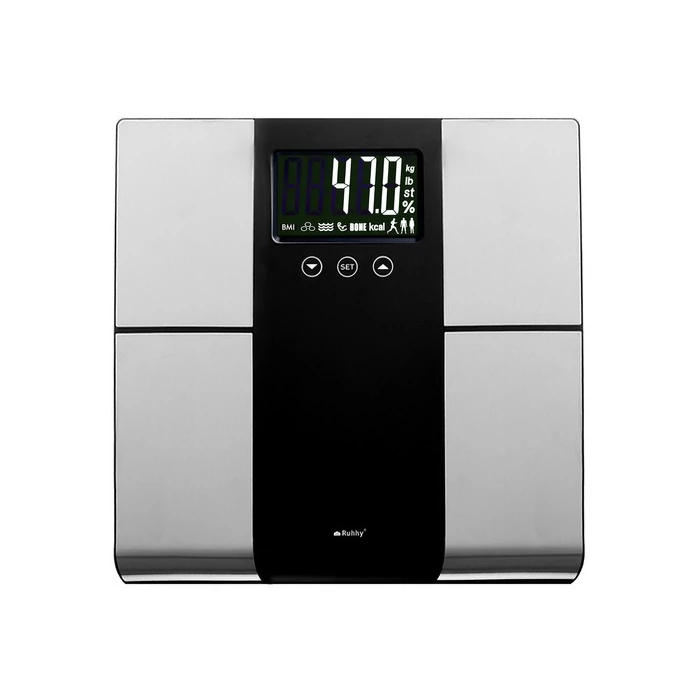 Ruhhy okos személymérleg LCD kijelzővel, BMI, testösszetétel mérés