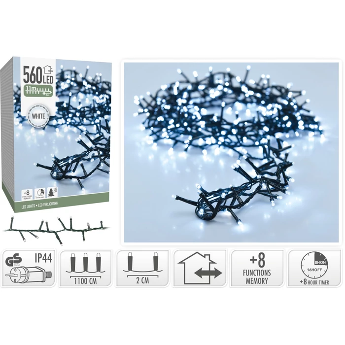 560 LED-es fényfüzér kültéri/beltéri  - Hidegfehér 