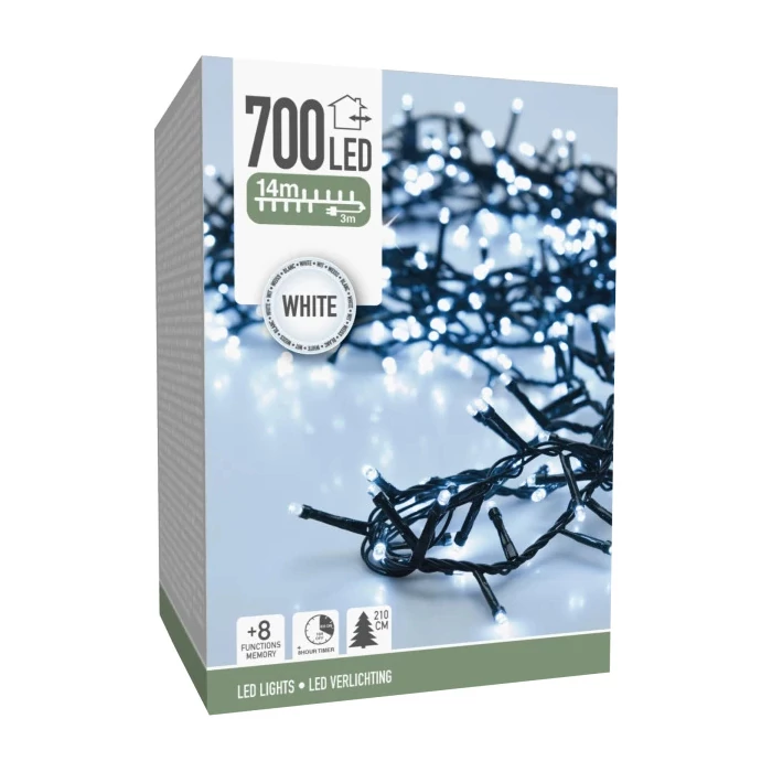 700 LED-es kültéri/beltéri fényfüzér - Hidegfehér 14m