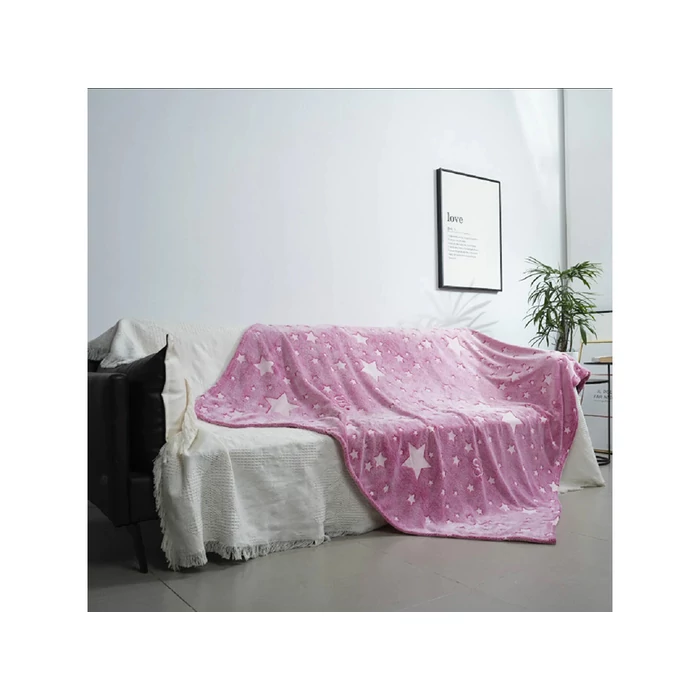 Puha foszforeszkáló pléd rózsaszín 150x200 cm