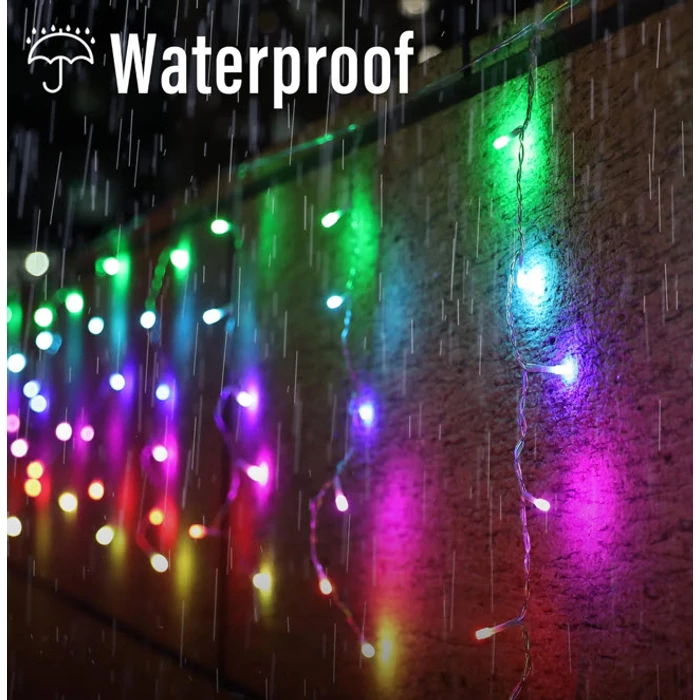 172 LED-es RGB távirányítós kerti fényfüzér hullámzással, fényeffektusokkal