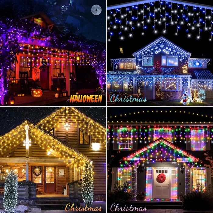 172 LED-es RGB távirányítós kerti fényfüzér hullámzással, fényeffektusokkal