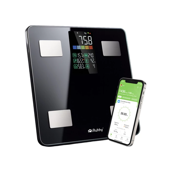 LCD analitikus fürdőszobamérleg - fekete