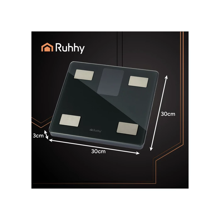 LCD analitikus fürdőszobamérleg - fekete