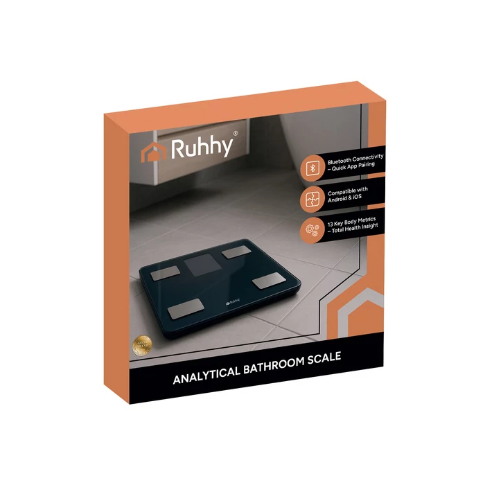 LCD analitikus fürdőszobamérleg - fekete