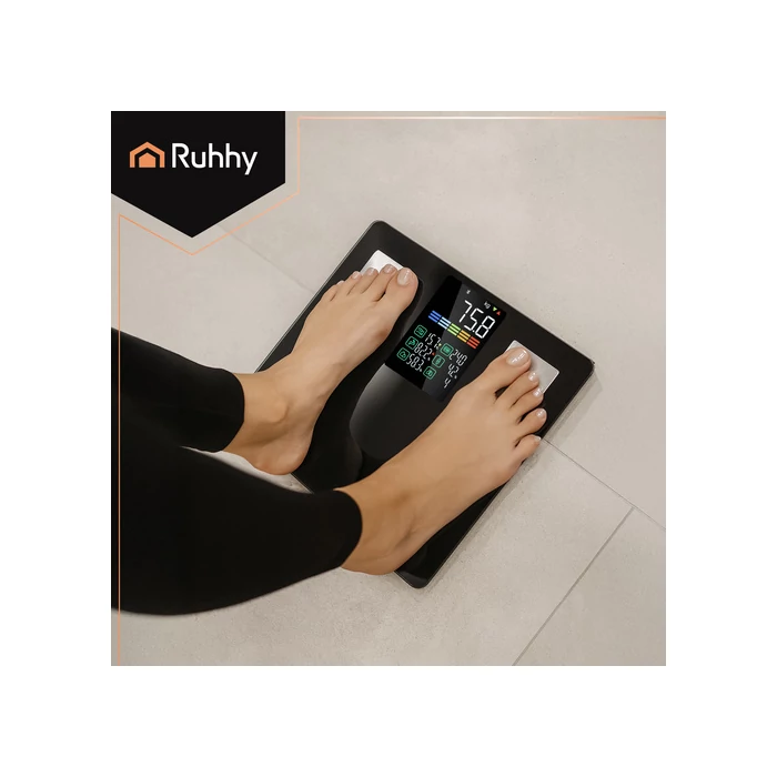 LCD analitikus fürdőszobamérleg - fekete