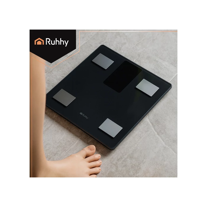 LCD analitikus fürdőszobamérleg - fekete