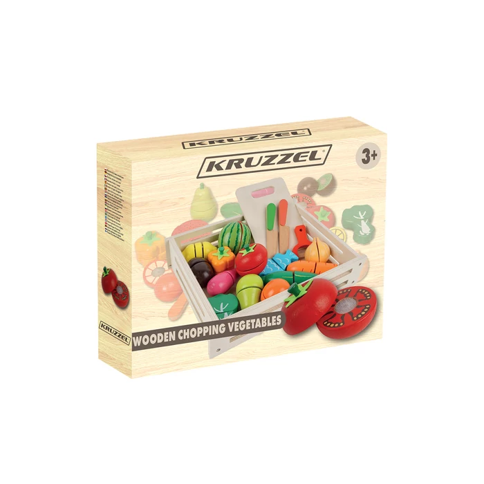 Fából készült darabolható zöldségek