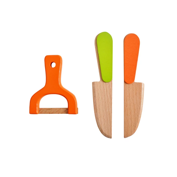 Fából készült darabolható zöldségek