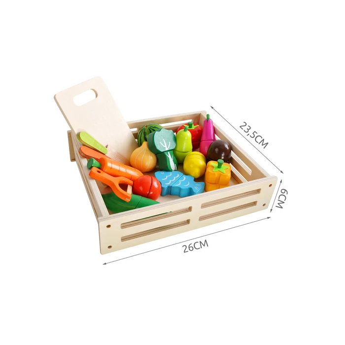 Fából készült darabolható zöldségek