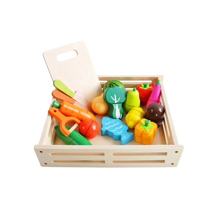 Fából készült darabolható zöldségek