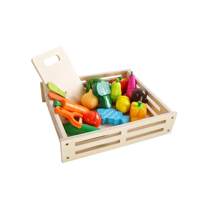 Fából készült darabolható zöldségek