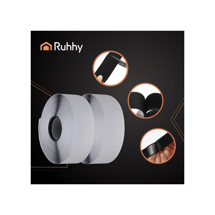 Öntapadó tépőzár szalag 5mx2,5cm fekete