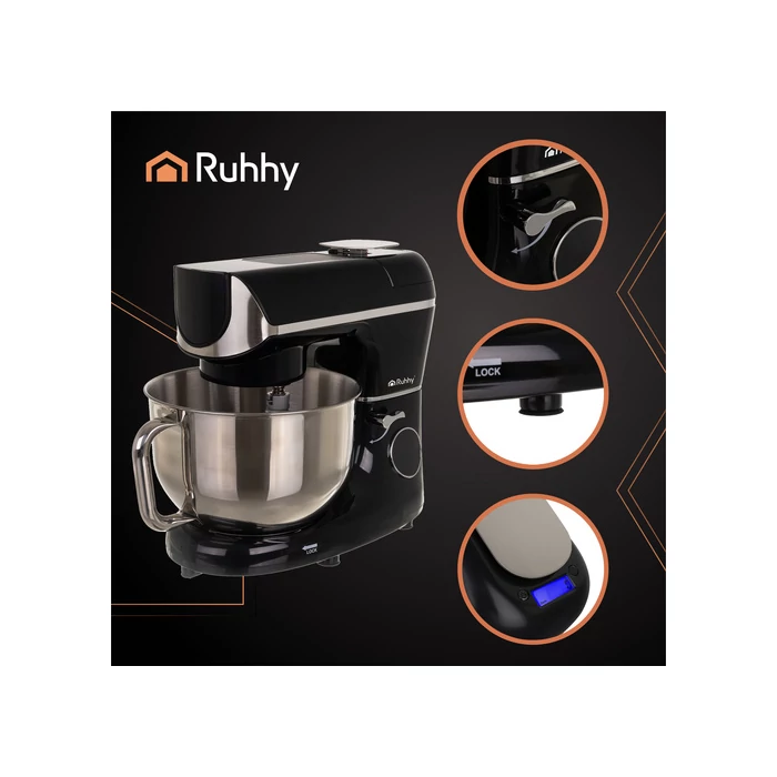 Konyhai robotgép fűtött tállal és mérleggel