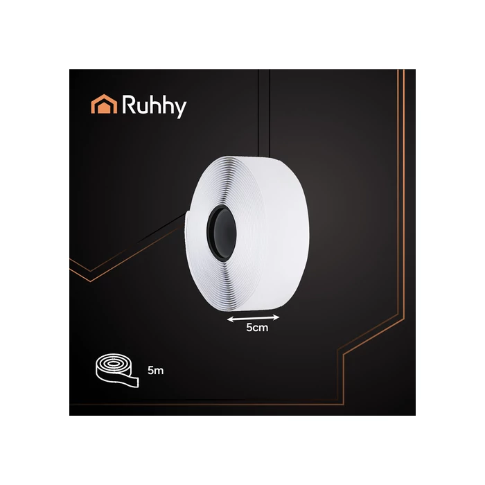 Öntapadó tépőzár szalag 5mx5cm fehér