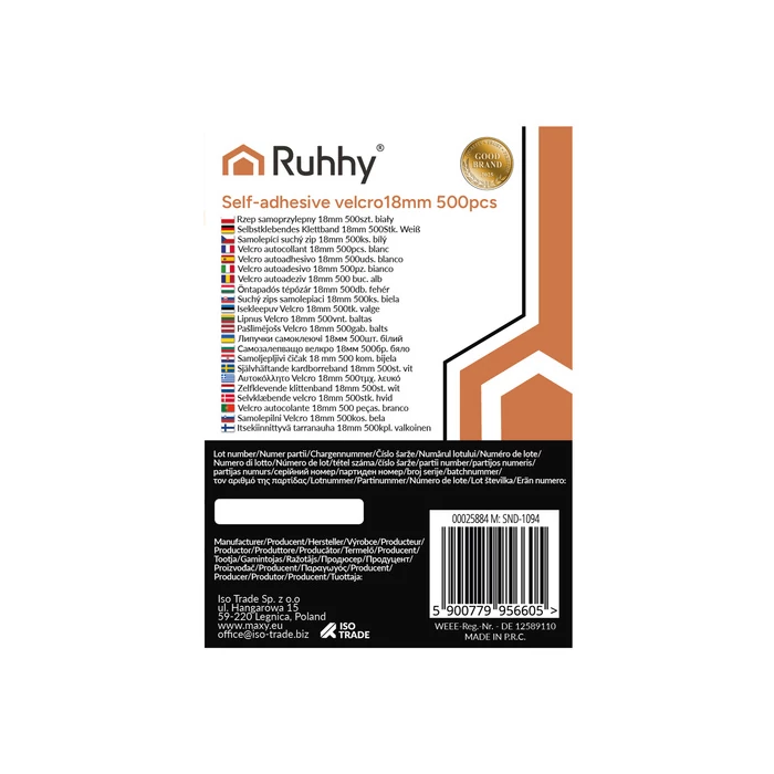 Kerek Öntapadós Tépőzár 18mm