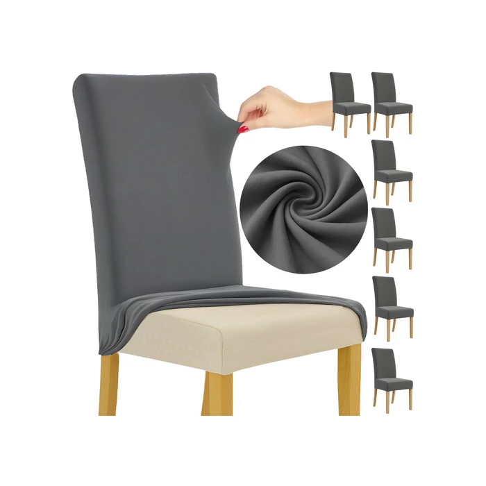 Ruhhy Székhuzat - 6 db sötétszürke 