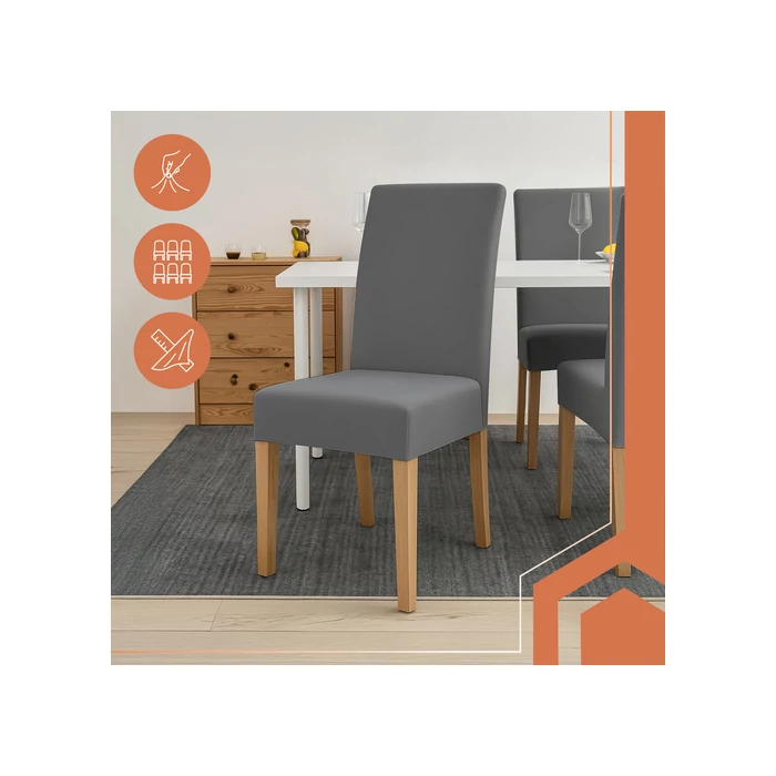 Ruhhy Székhuzat - 6 db sötétszürke 