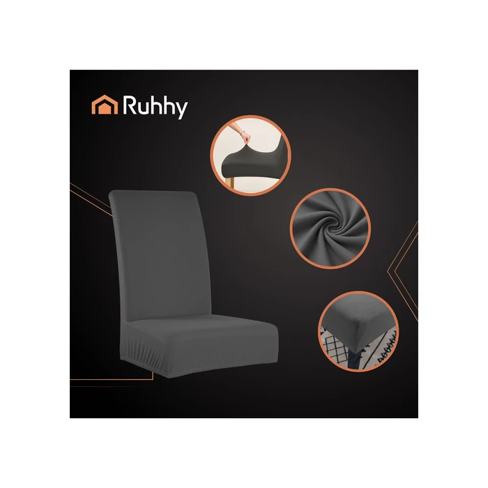 Ruhhy Székhuzat - 6 db sötétszürke 