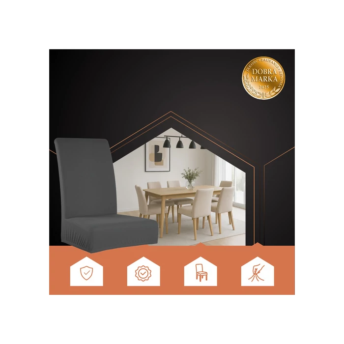 Ruhhy Székhuzat - 6 db sötétszürke 