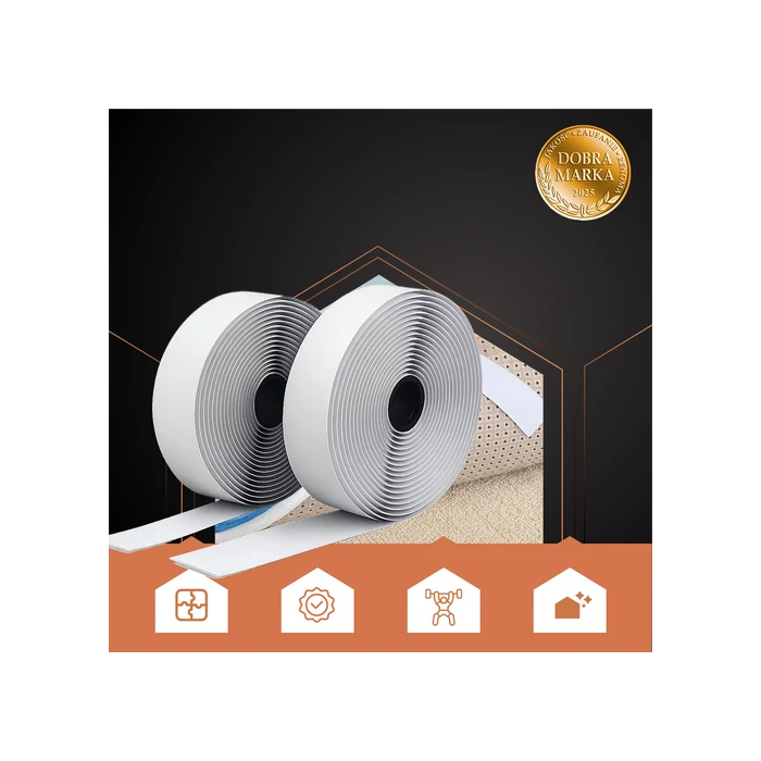 Öntapadó tépőzár szalag 5mx2,5cm fehér