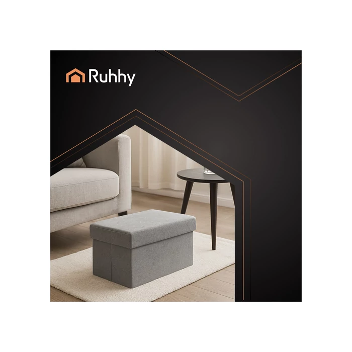 Puff tárolóval - szürke 76x38x38cm 