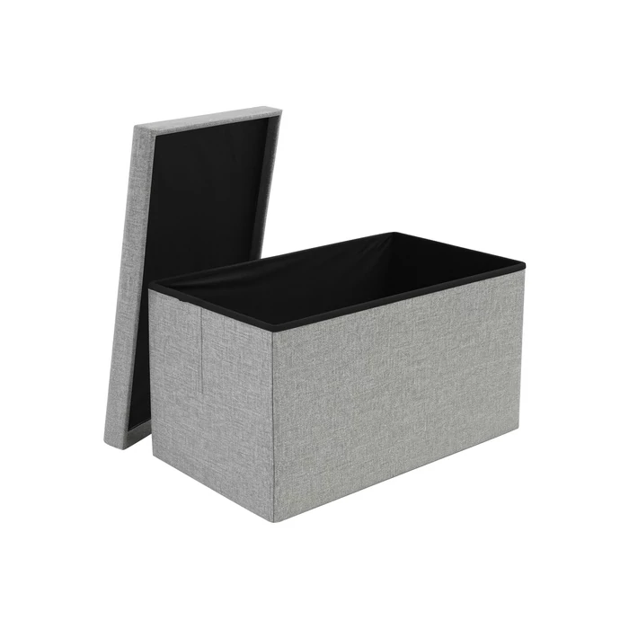Puff tárolóval - szürke 76x38x38cm 