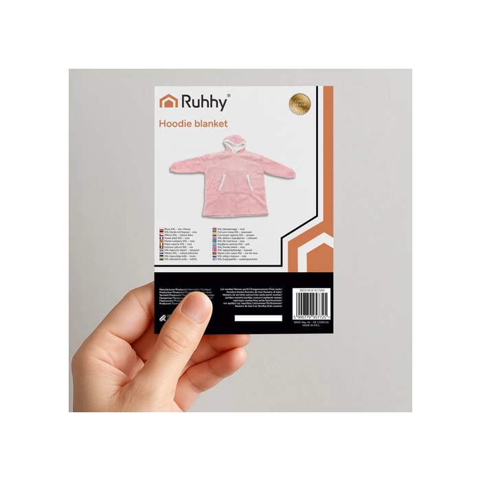 Óriás rózsaszín kapucnis pulóver