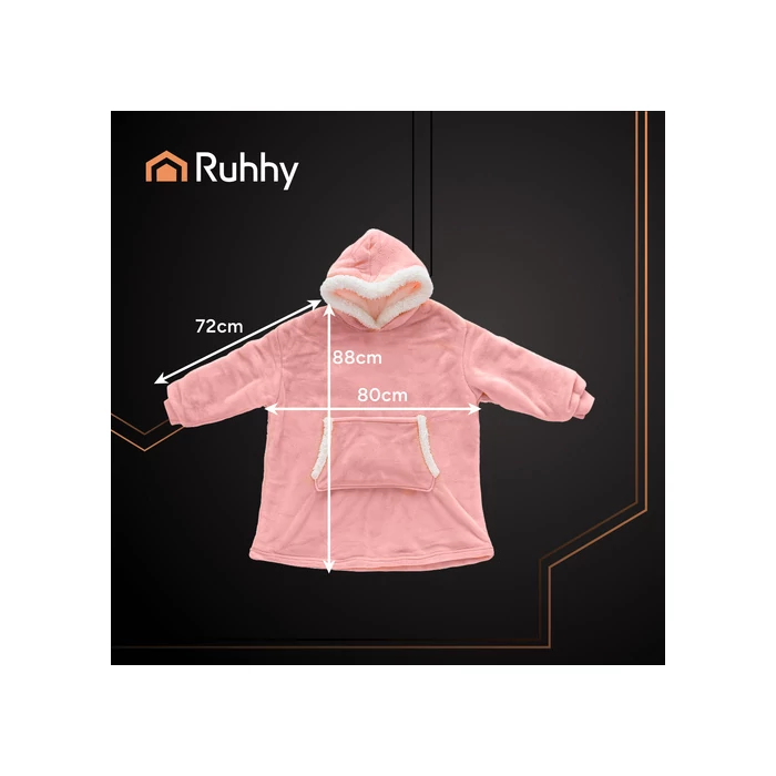 Óriás rózsaszín kapucnis pulóver