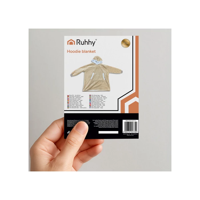 Óriás bézs kapucnis pulóver