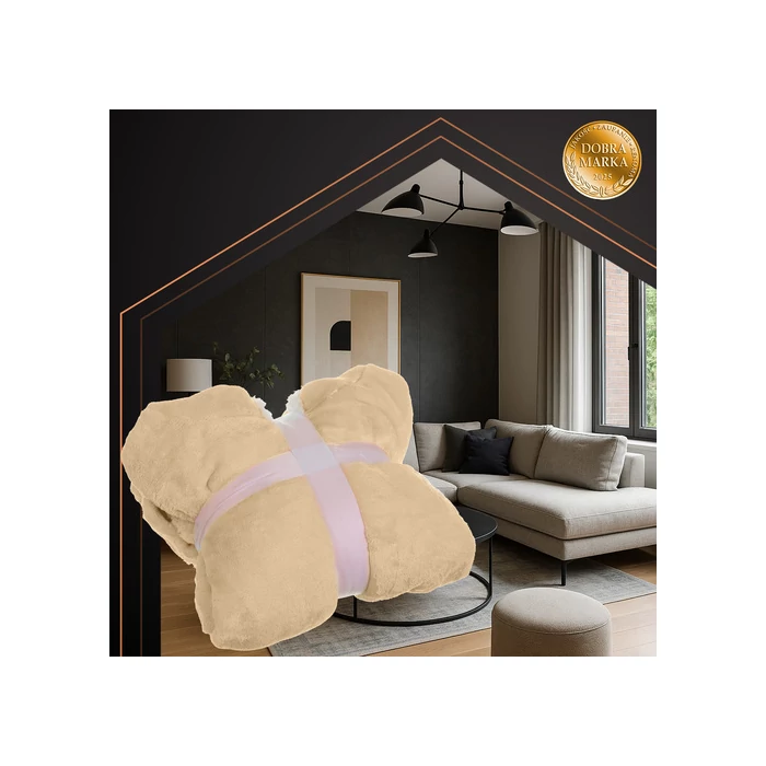 Óriás bézs kapucnis pulóver