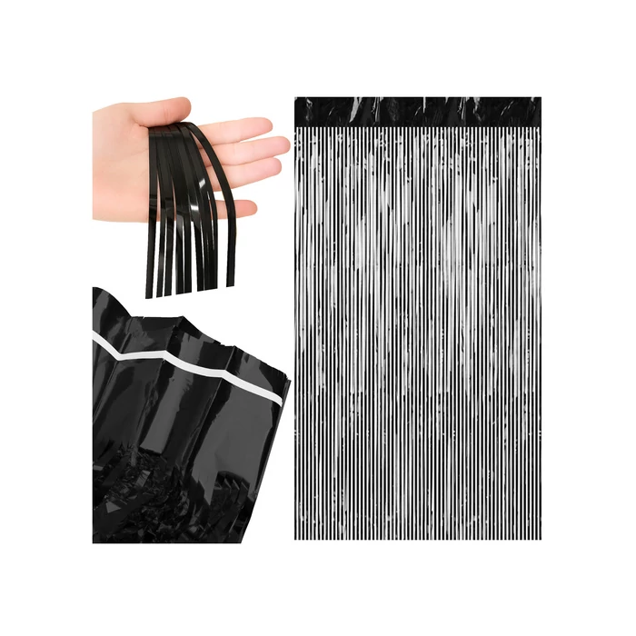 Dekoratív függöny 2x1m fekete