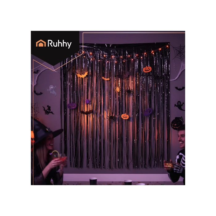 Dekoratív függöny 2x1m fekete