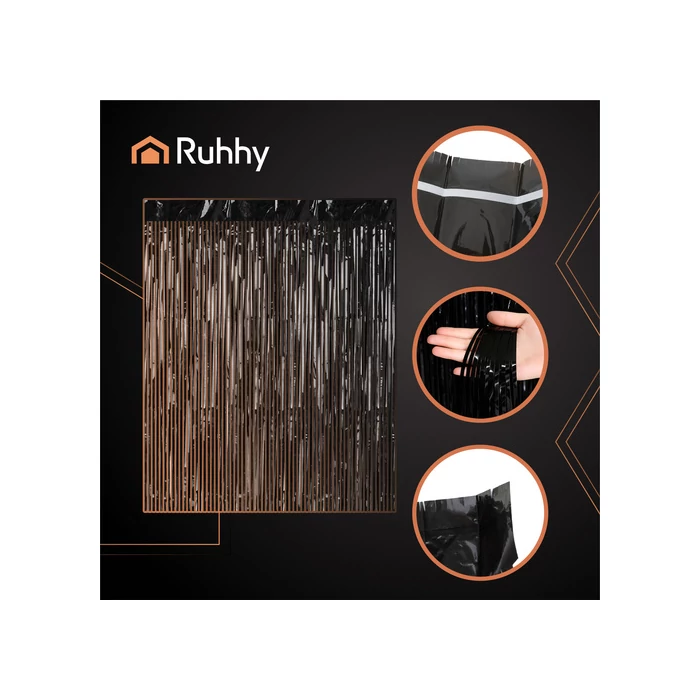 Dekoratív függöny 2x1m fekete