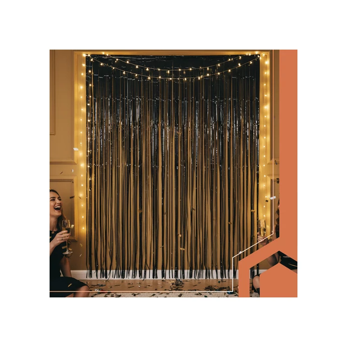 Dekoratív függöny 2x1m fekete