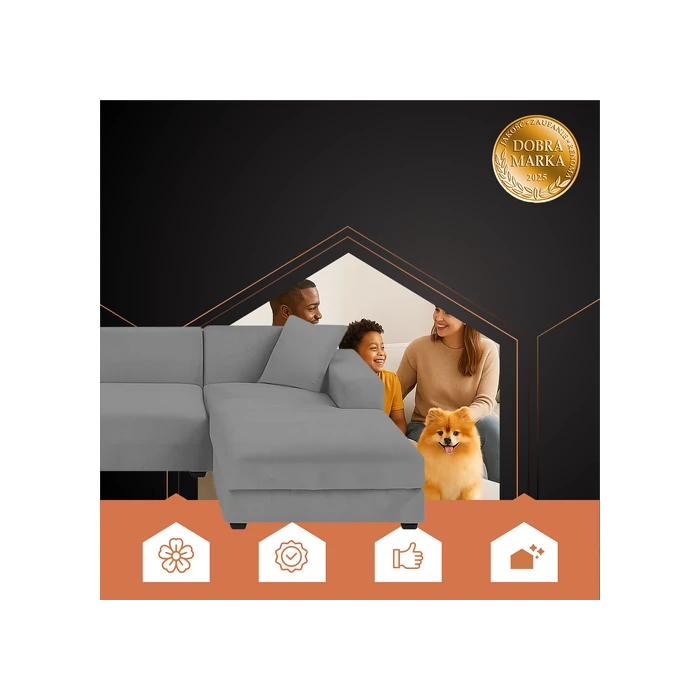 Kanapéhuzat 190-230cm sötétszürke