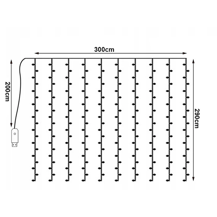Fényfüggöny 300 led