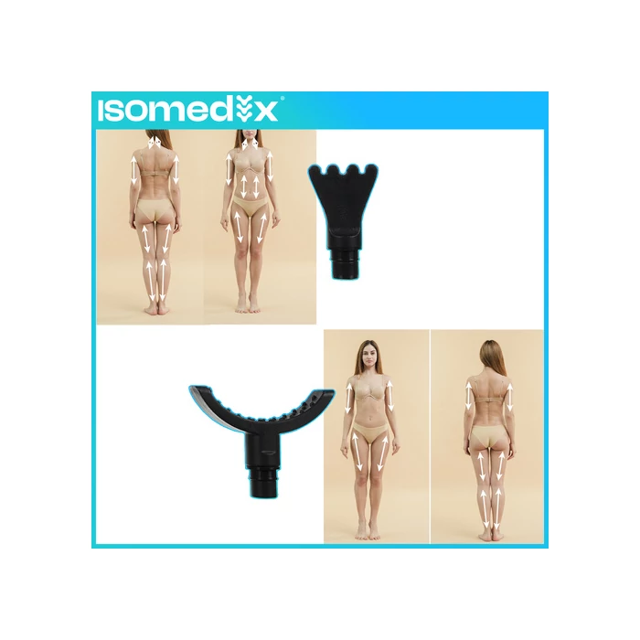 Isomedics professzionális masszázspisztoly 12 fejjel