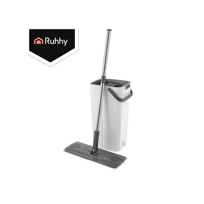 Kétkamrás felmosó szett 8,5 L vödörrel és mopfejekkel