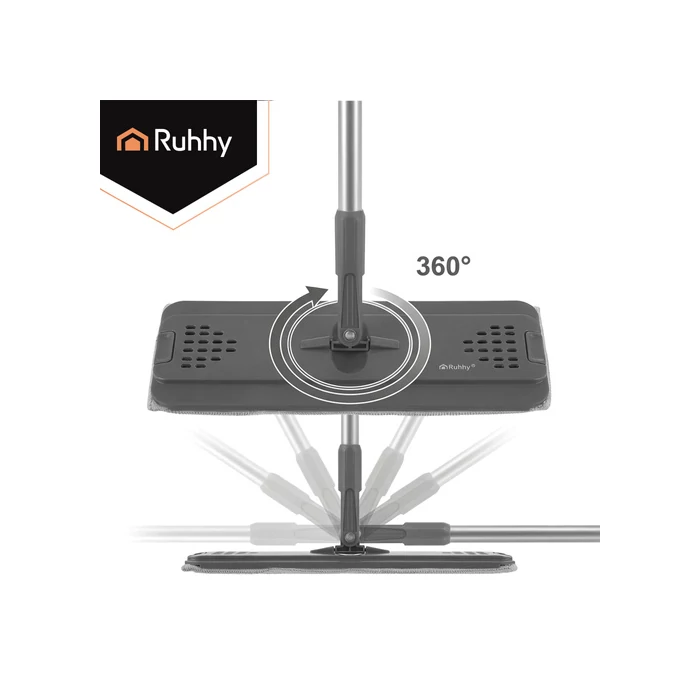 Kétkamrás felmosó szett 8,5 L vödörrel és mopfejekkel