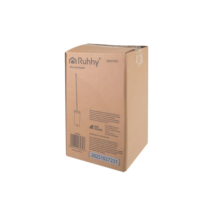 Kétkamrás felmosó szett 8,5 L vödörrel és mopfejekkel