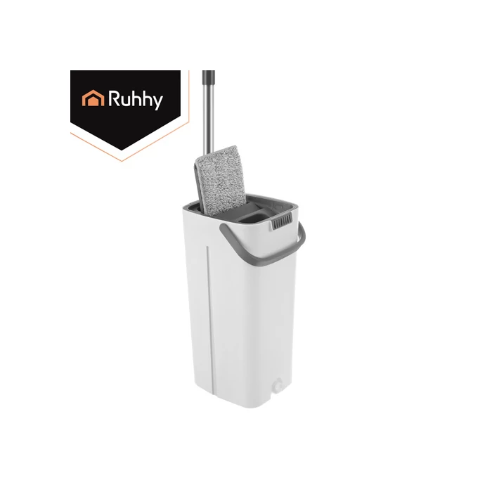 Kétkamrás felmosó szett 8,5 L vödörrel és mopfejekkel