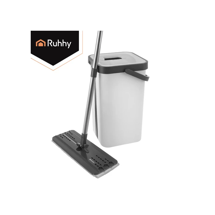 Kétkamrás felmosó szett 11 L vödörrel és mopfejekkel