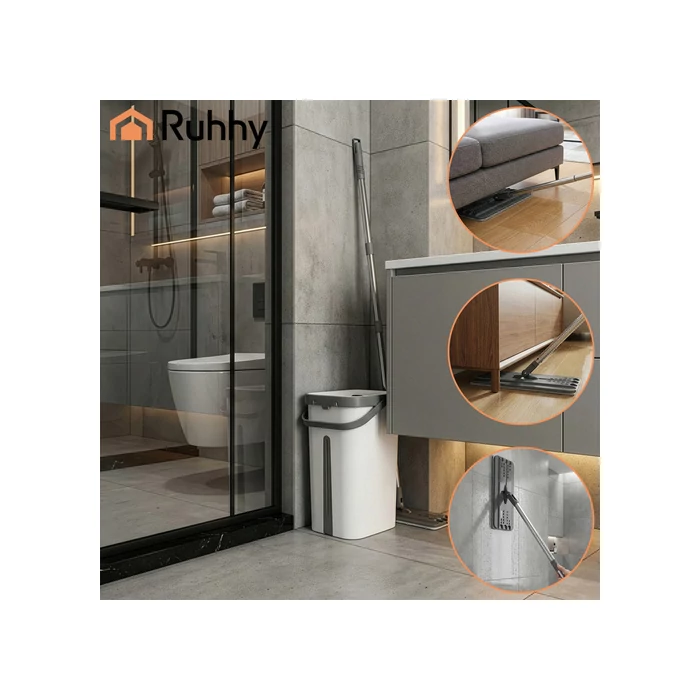 Kétkamrás felmosó szett 11 L vödörrel és mopfejekkel