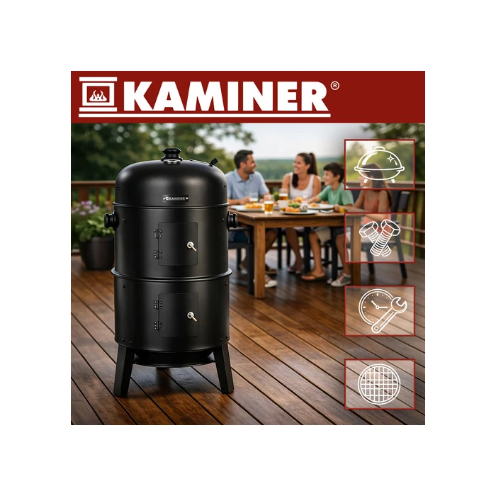 Kerti grillsütő-füstölő 44x80x42cm