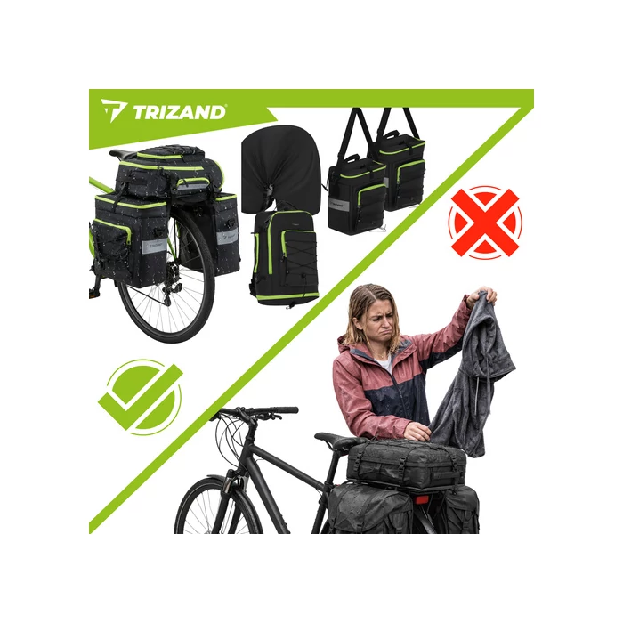 65L-es 3 az 1-ben vízálló kerékpártáska