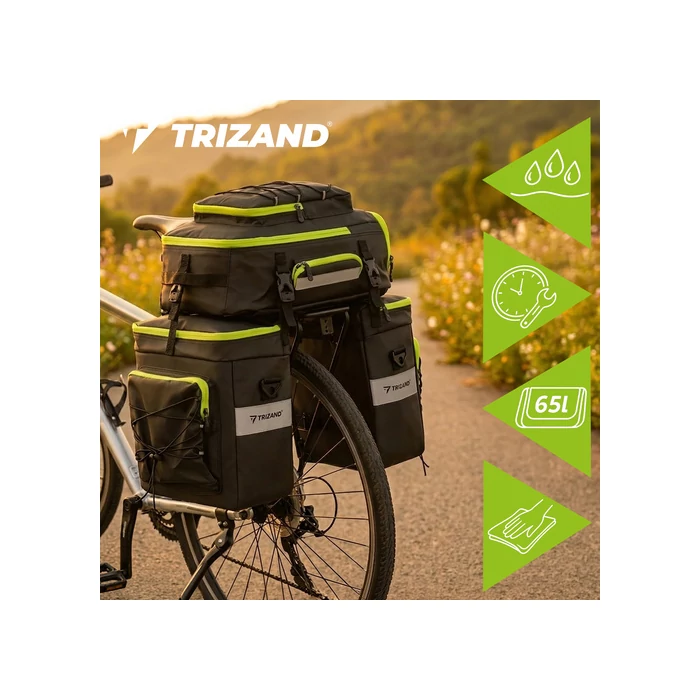 65L-es 3 az 1-ben vízálló kerékpártáska