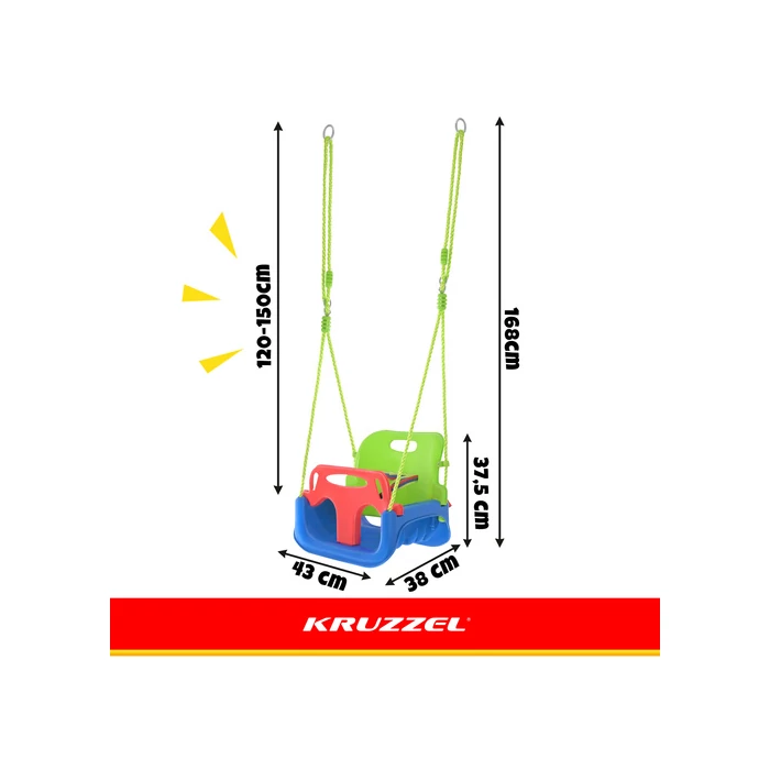 Színes 3 az 1-ben gyerekhinta