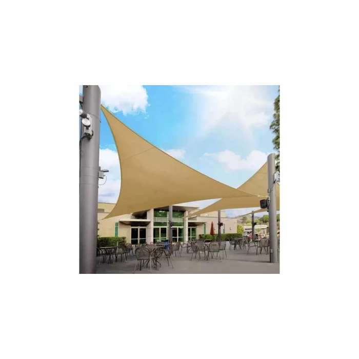 Háromszög alakú napvitorla 3,6x3,6 m homok színben